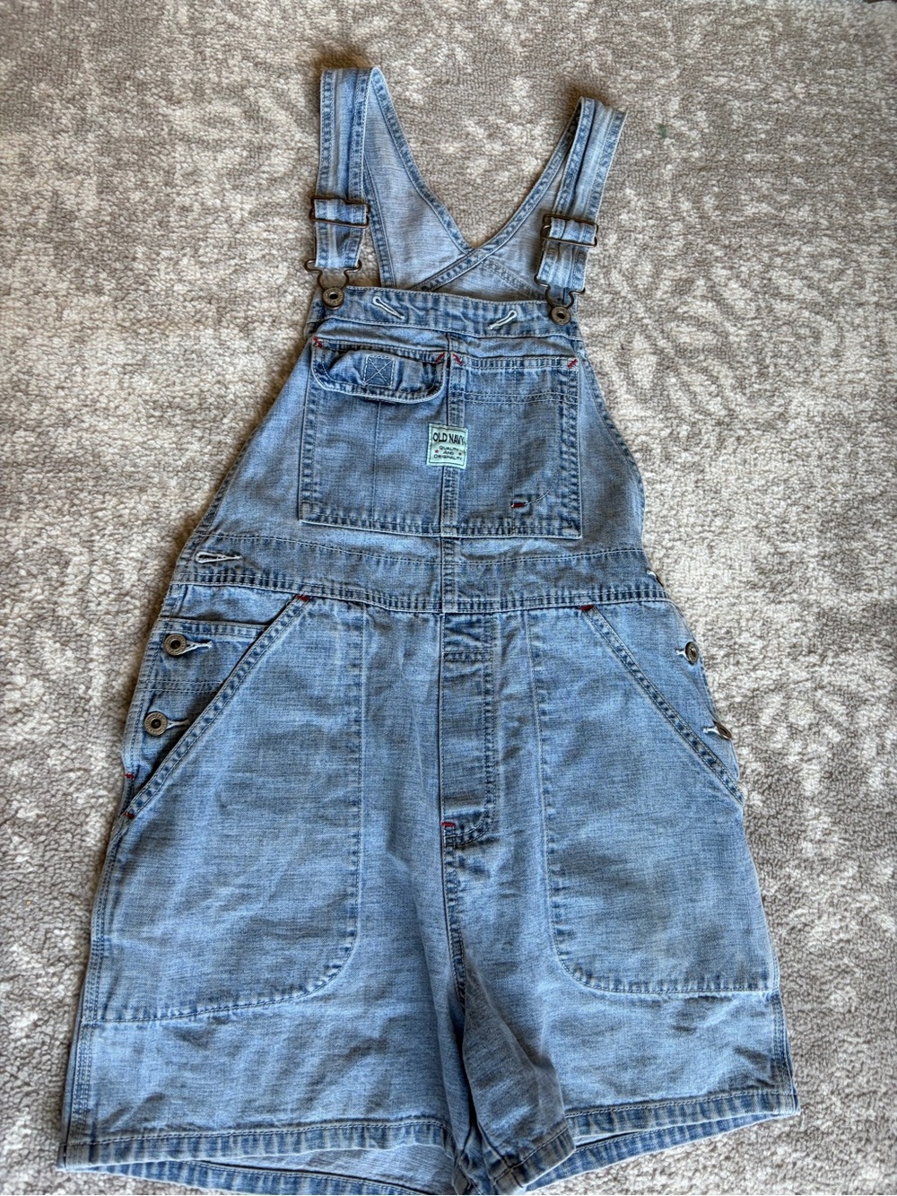 Old Navy Women’s Vintage Light Blue Denim Short Overalls